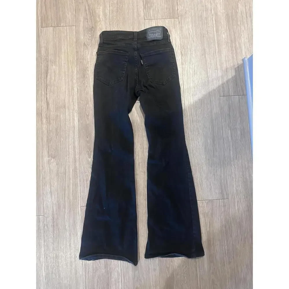 Levi's 726 Flare Black Jeans Size 24 - Picture 2 of 4